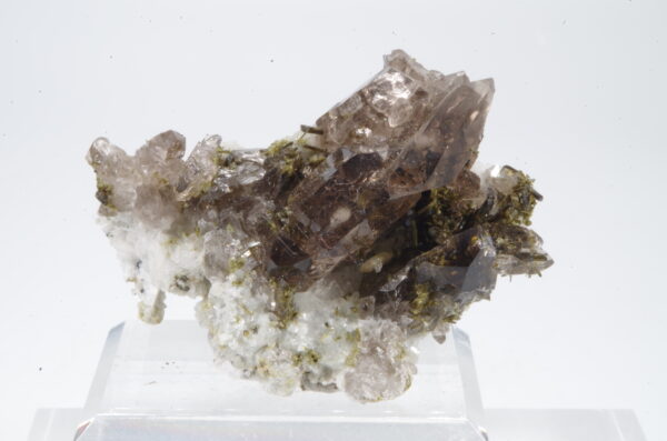Quartz fumé Epidote du Mont-Blanc