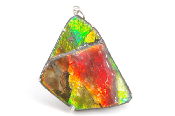 Pendentif avec Ammolite authentique 100% naturelle